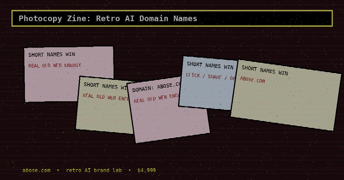 Photocopy Zine: Retro AI Domain Names
